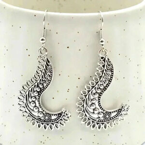 Silver Dangle Floral Hoop Stud Earring Fashion Boho Retro Jewelry ZB01#05